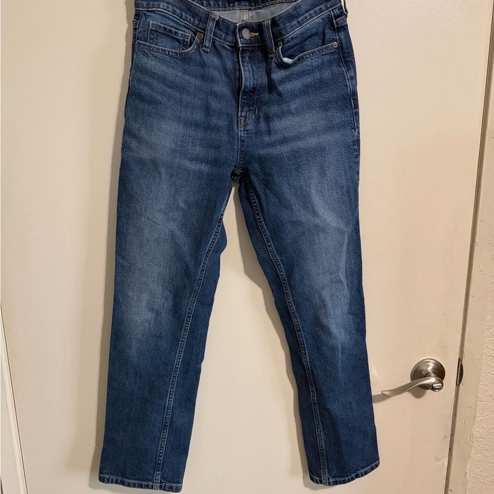 Banana Republic High-Rise Straight Blue Denim Jeans